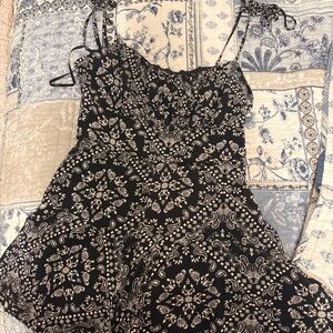 Black and White Floral Romper